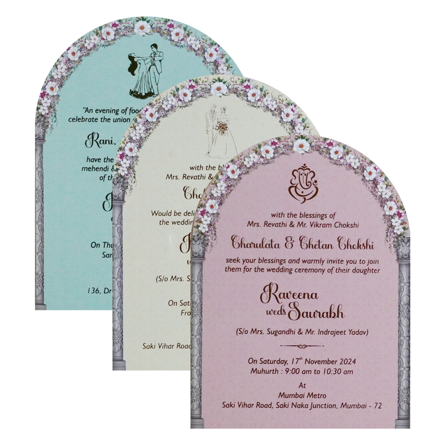 Bluish Grey Tracing Sheet Invitation-King of Cards