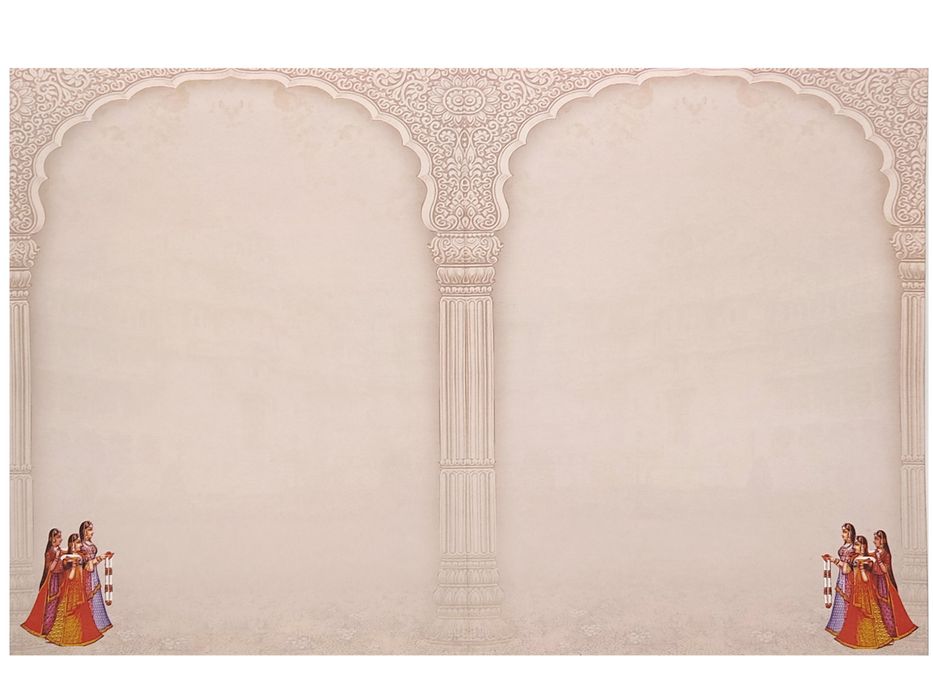 Grey Offset Print With Palace and Baraat Design Invitation-KNKJ1099-King of Cards