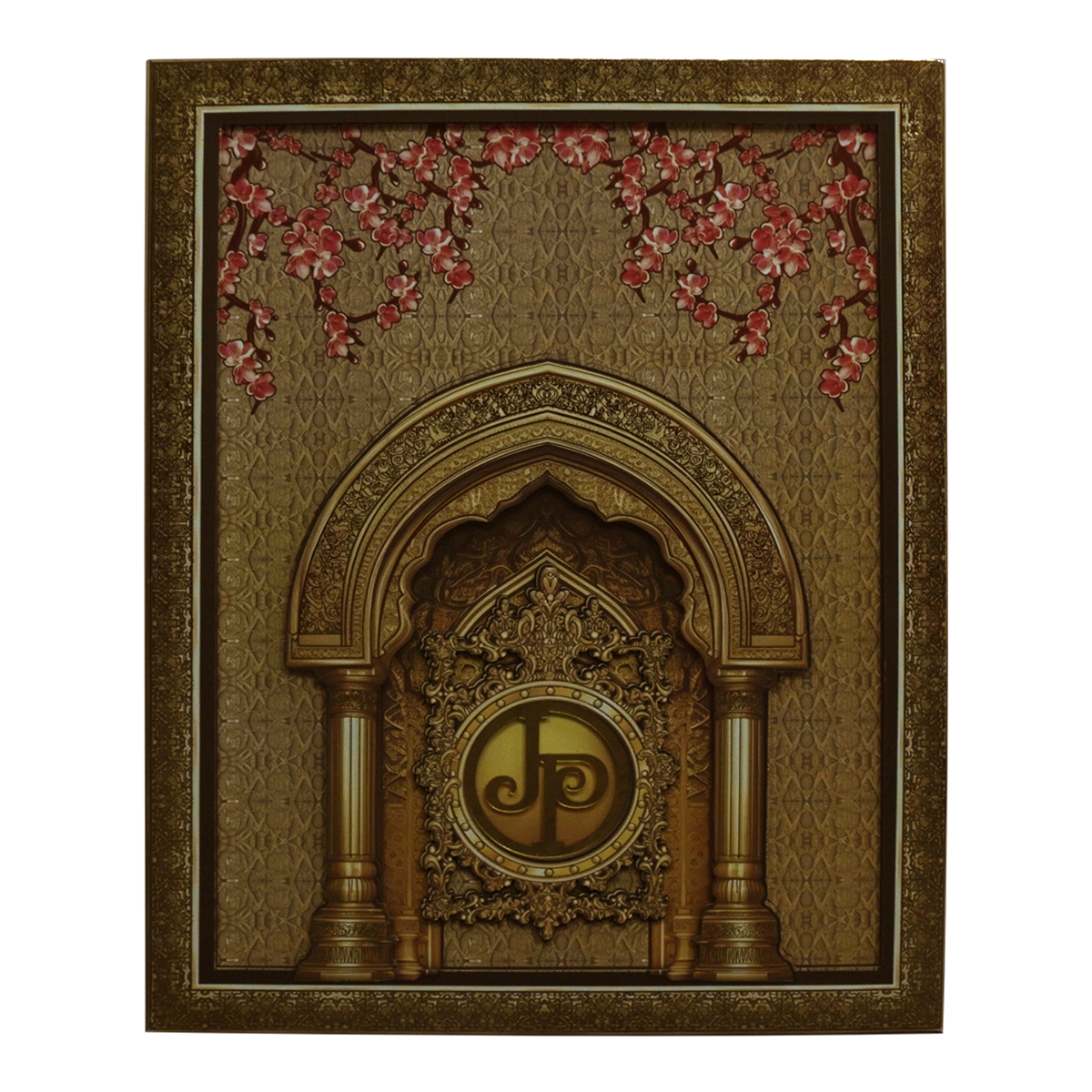 Cream Premium MDF Pop up Wedding Invitation-KPR24240