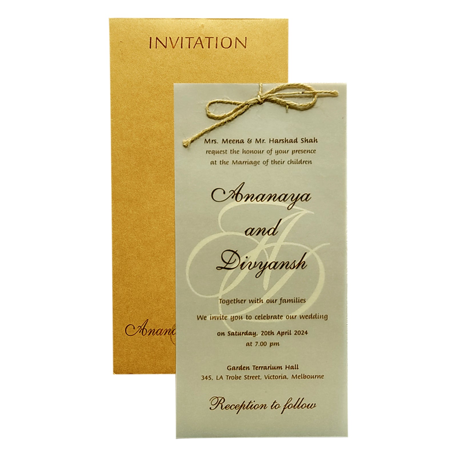 Brown Single Sheet Invitation Card-KRCS4080