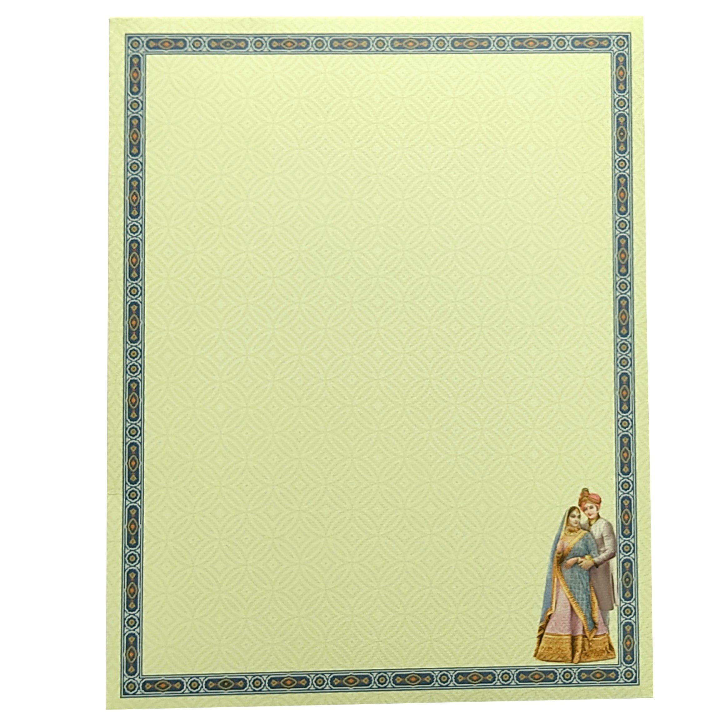 Cream Traditional Bride Groom Invitation Card-KNKN6301