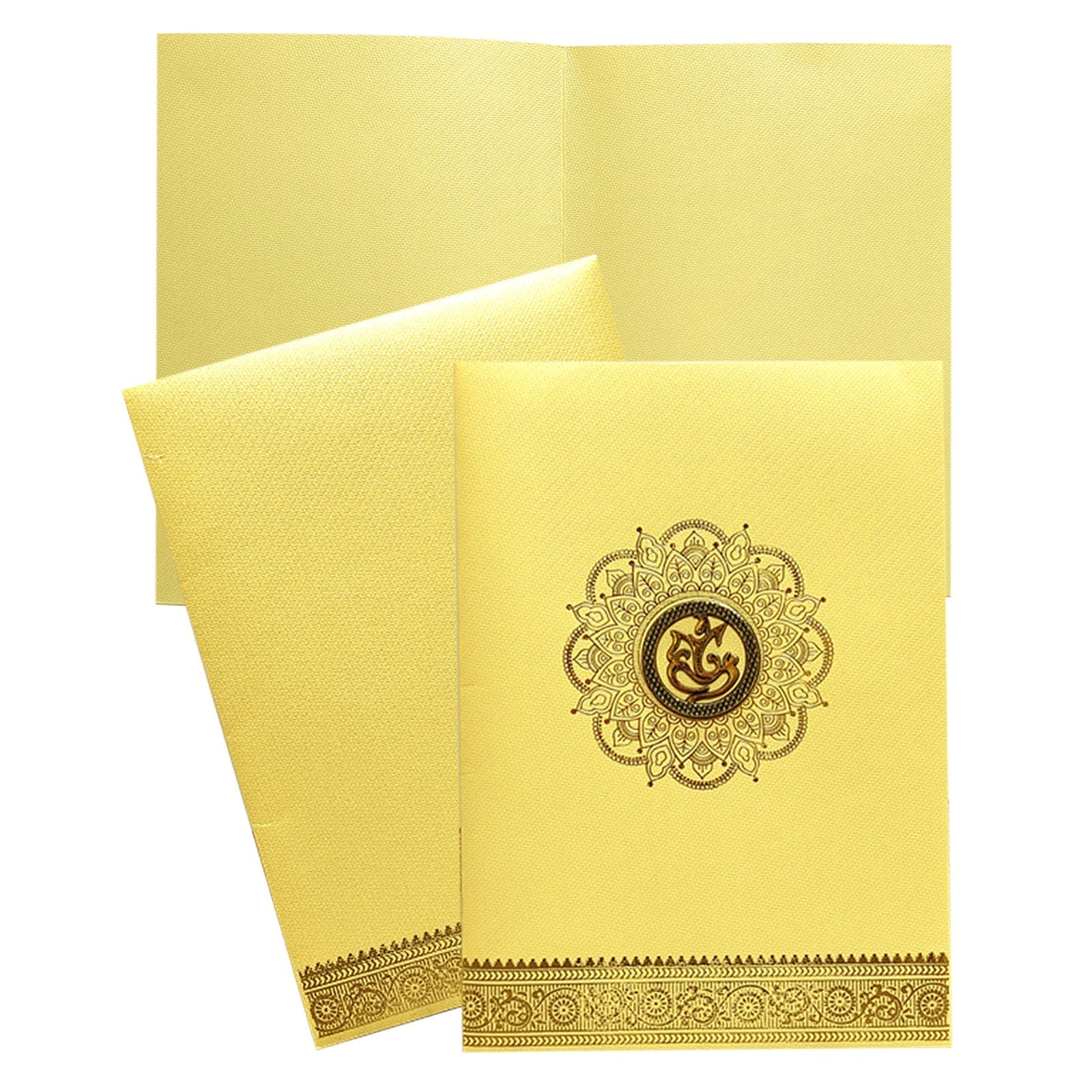 Gold Ganesha Foil Invitation Card-KNKTG026