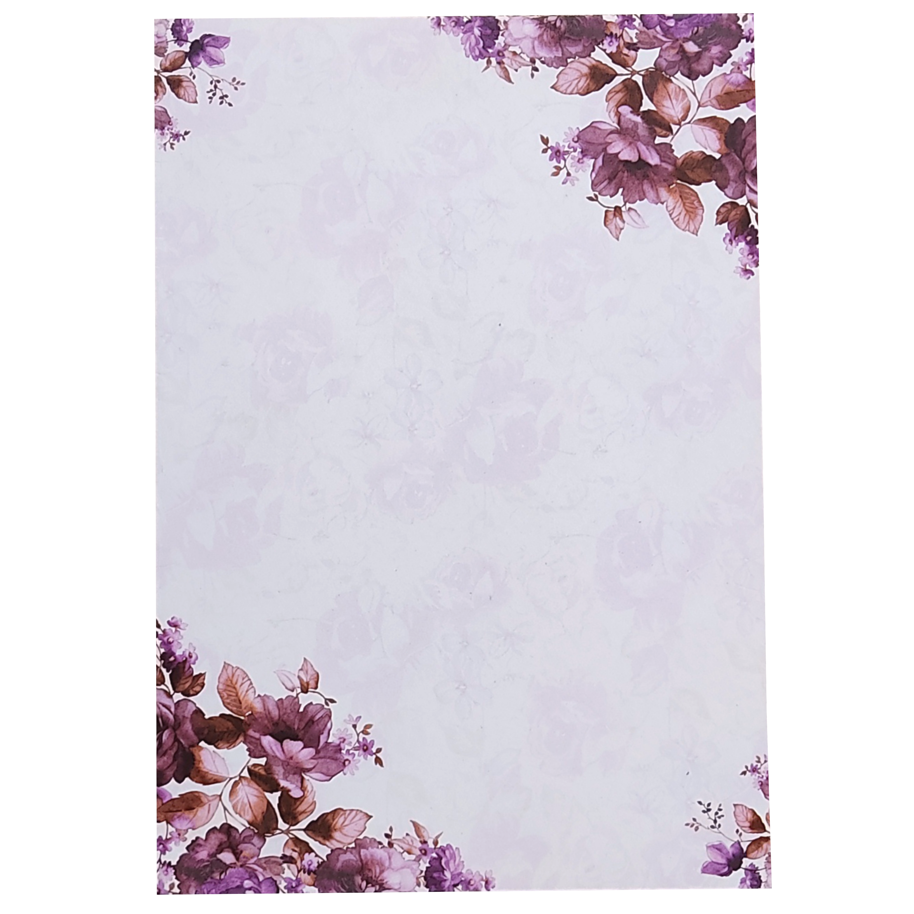 Violet Prince Paper Print Floral Wedding Card In Offset Printing-KNPP680V