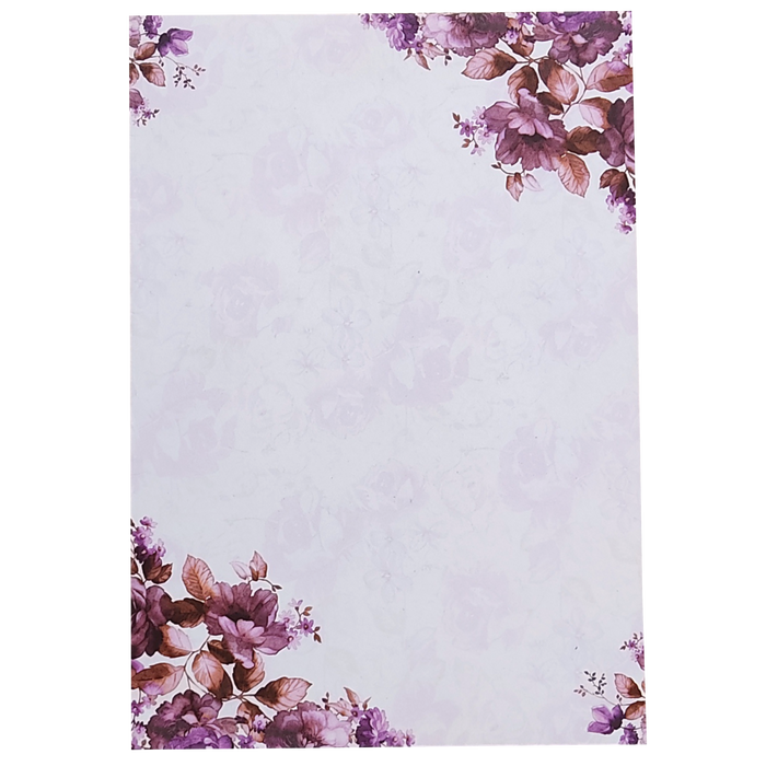 Violet Prince Paper Print Floral Wedding Card In Offset Printing-KNPP680V-King of Cards