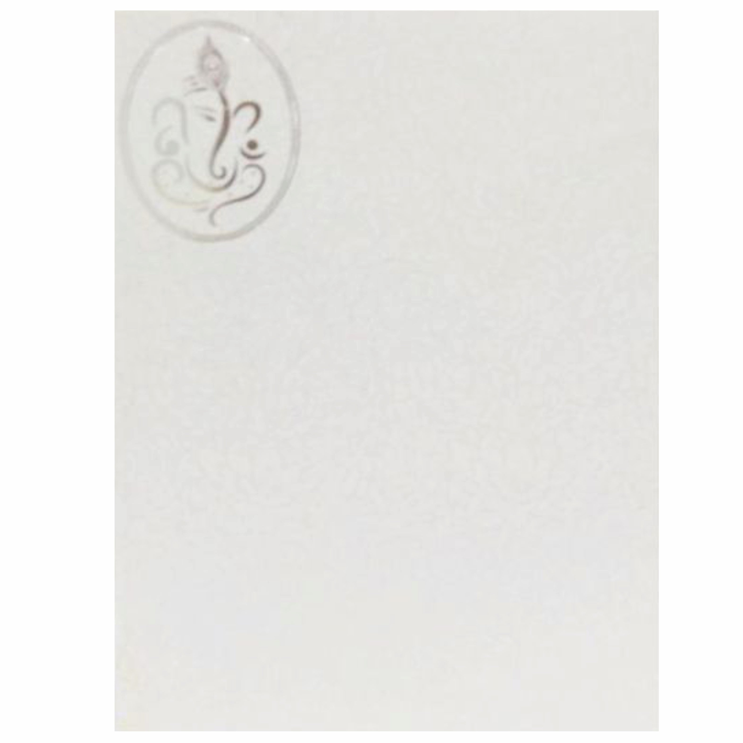 Dazzling White Colour With Ganesha Wedding Card- KNK30730