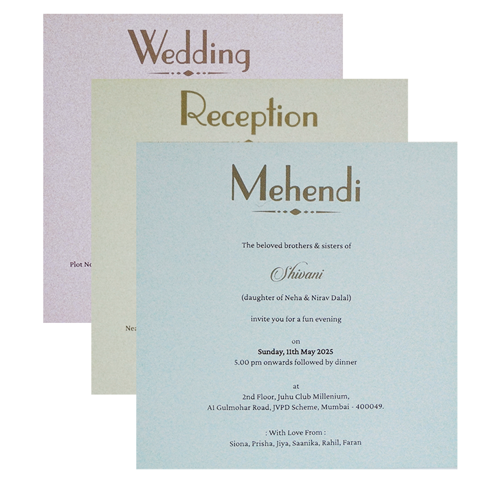 Cream Elephant Padded Wedding Invitation Design-King of Cards