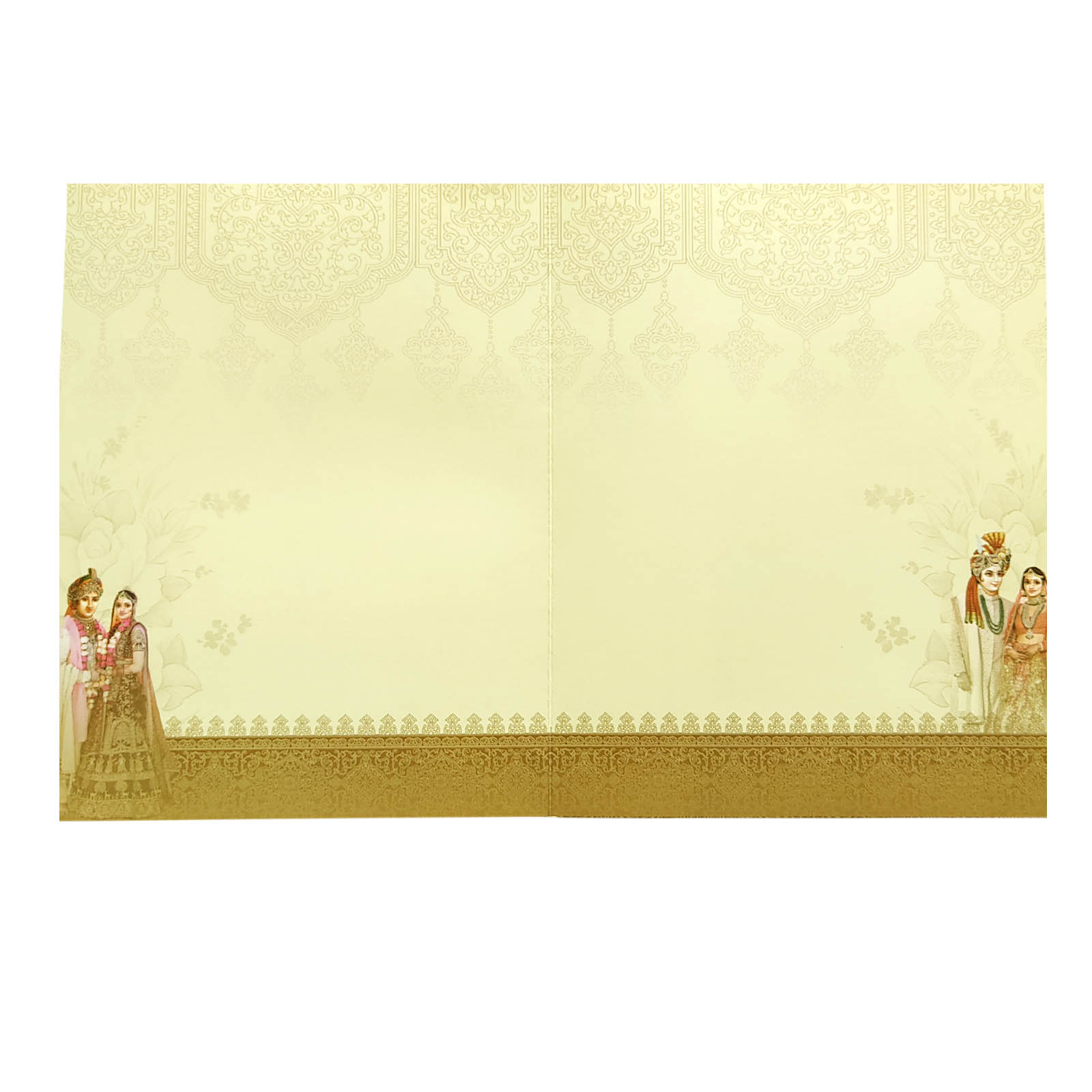 Cream Bride Groom Wedding Invitation Card-KNKJ1110