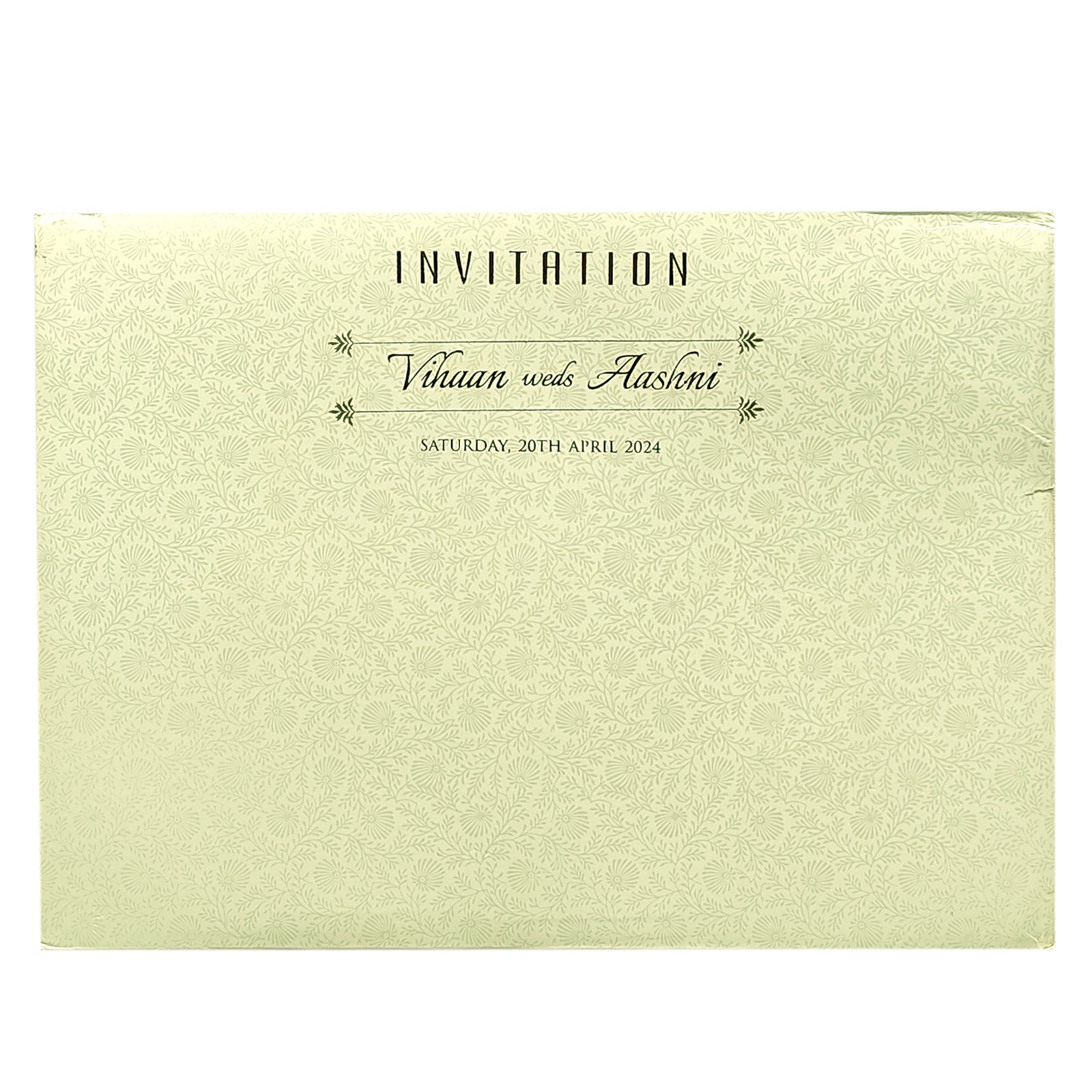 Cream Foil Padded Invitation Card-KRC29690
