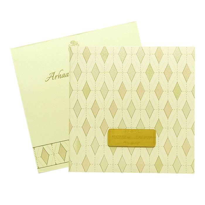 Cream Nameplate Padded Invitation Card-King of Cards