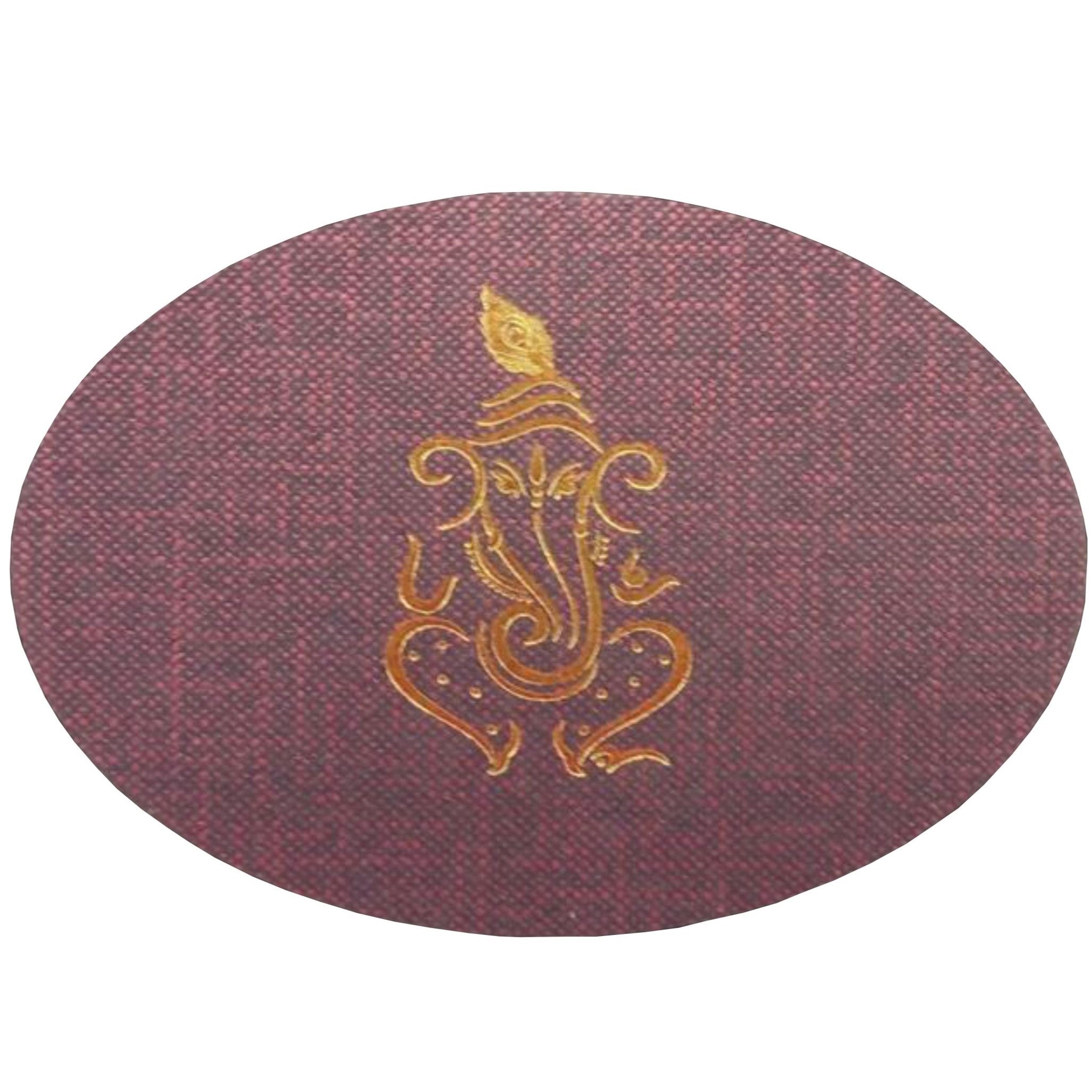 Enchanting Brown Shading With Ganesha Personal Wedding Card - KNHM812B