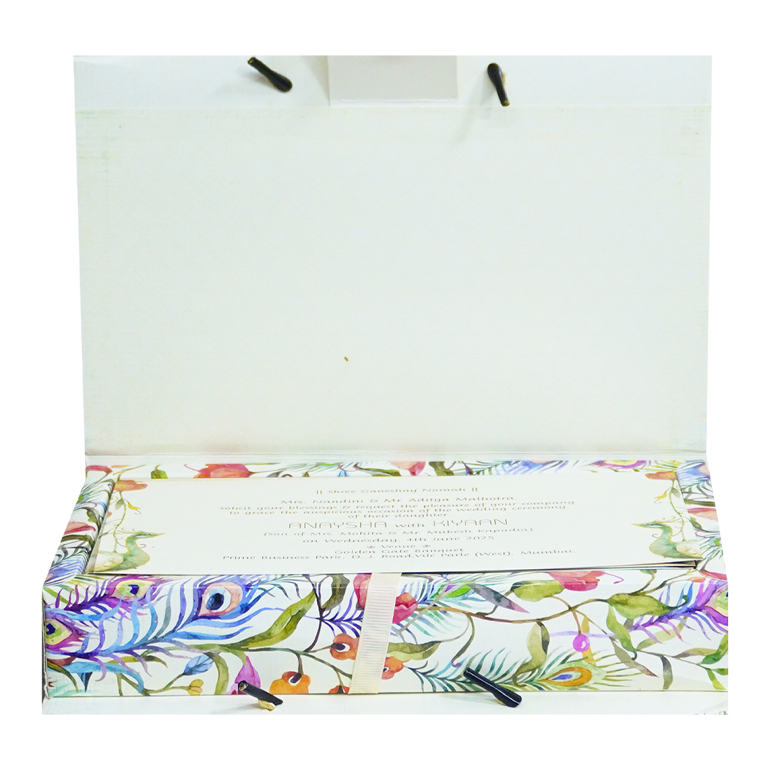 Ivory Floral Wedding Box-KRC30020