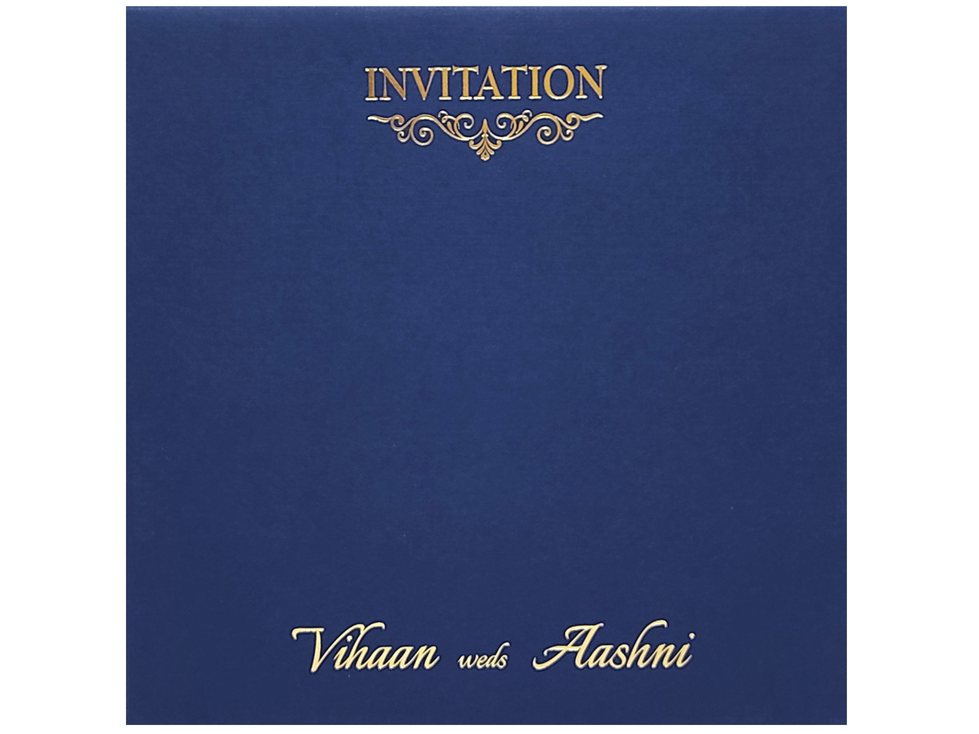 Blue Padded Invitation Card-KRC28570