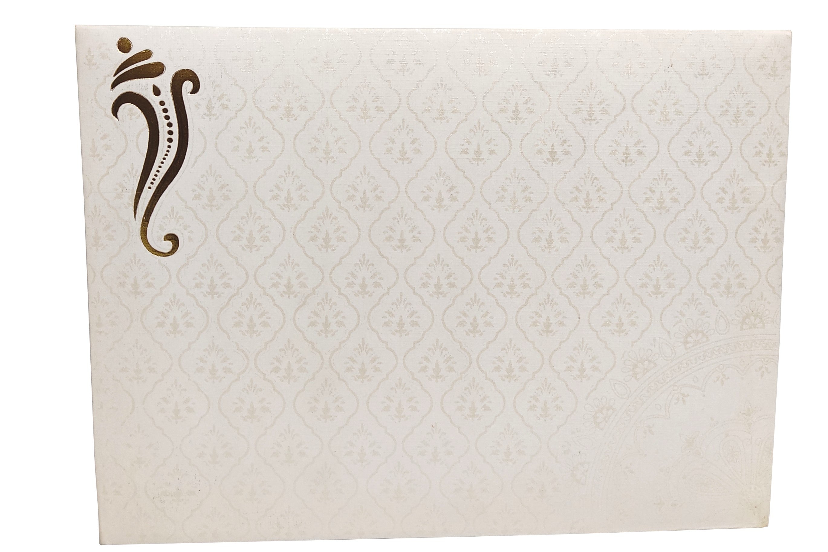 White Ganesha Invitation Card-KNND5540G