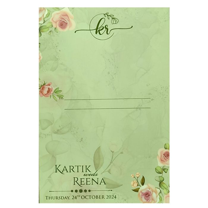 Light Green MDF Wedding Card-King of Cards