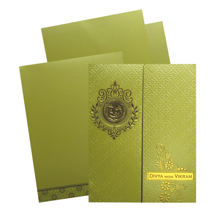 Pista Green Door Nameplate Wedding Invitation-KNZ7202G