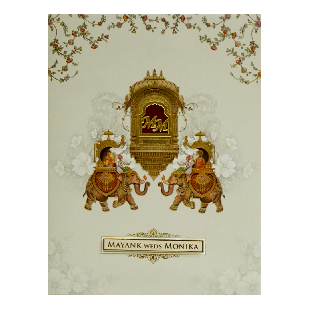 Beige Royal Wedding Box Invitation-KAC05940