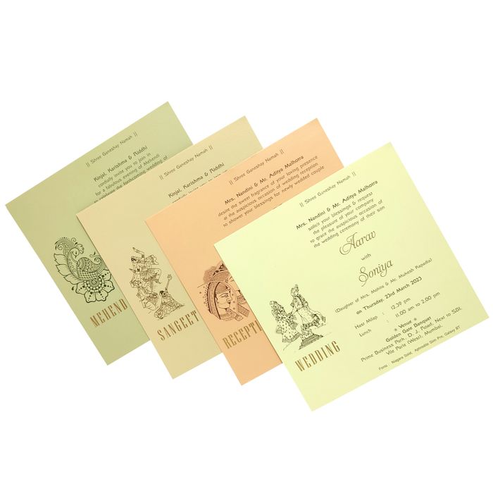 Beige Embossed Invitation Card-King of Cards