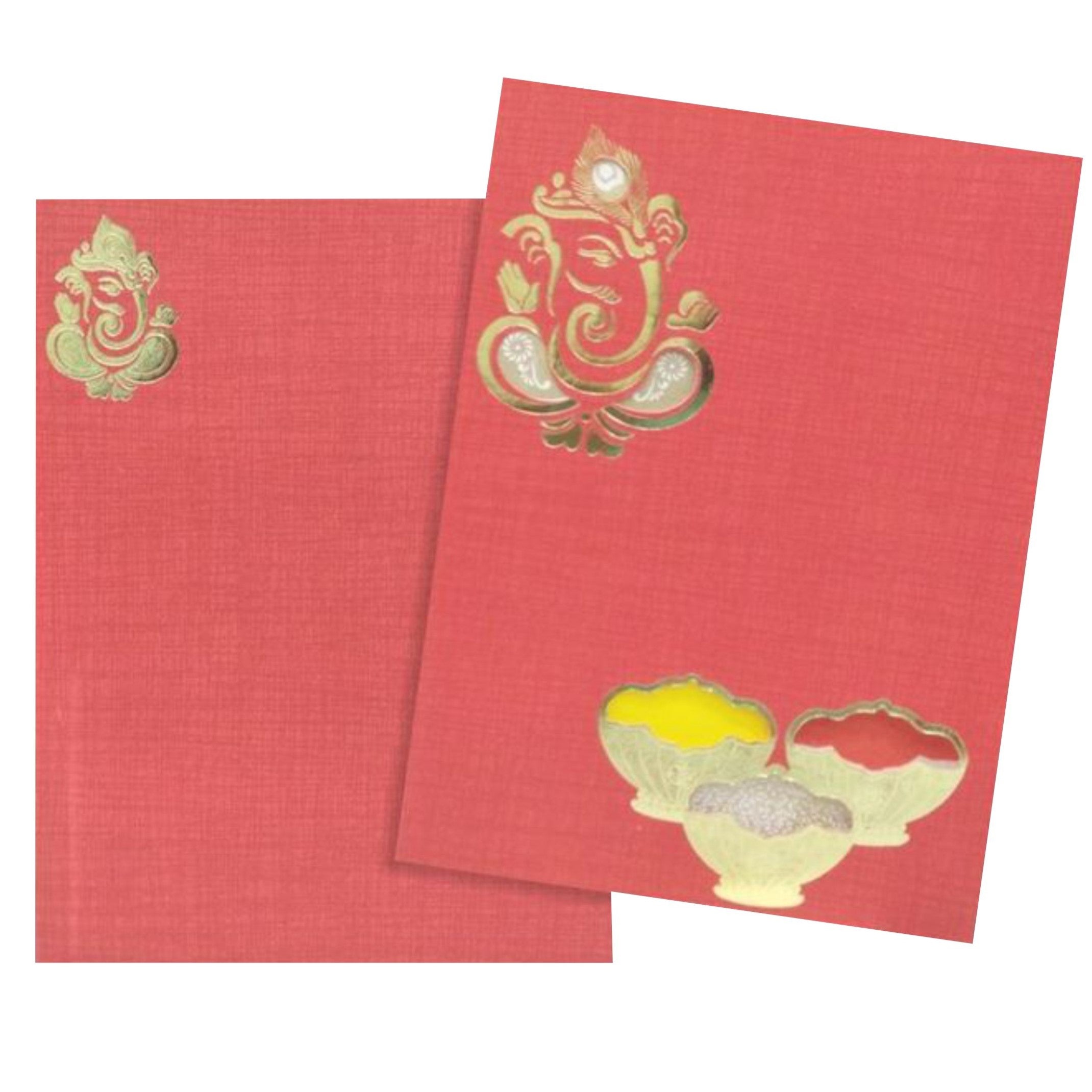 Red Ganesha Invitation Card-King of Cards