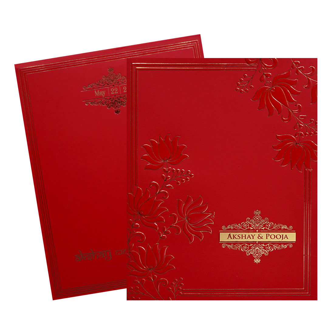 Red Floral Marriage Card-KPR09410