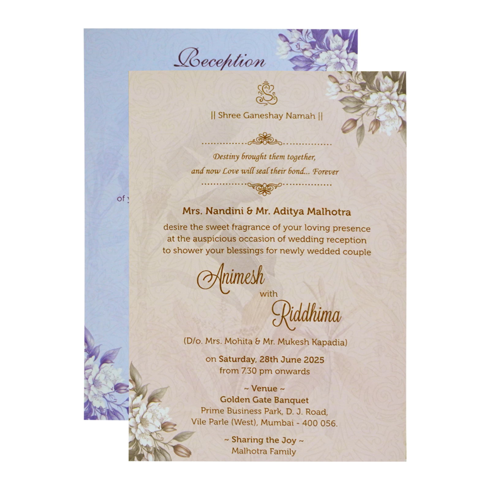 Pastel Light Blue Padded Invitation-KVN06850