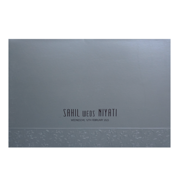 Grey Floral Marriage Invitation-King of Cards