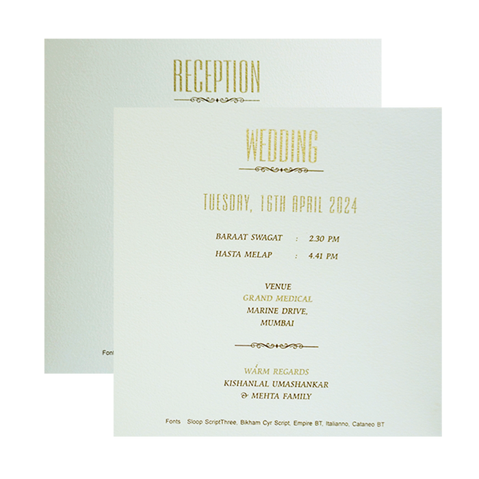 White Floral Box Wedding Card-King of Cards