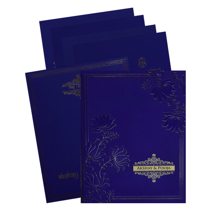 Blue Floral Marriage Card-KPR09420