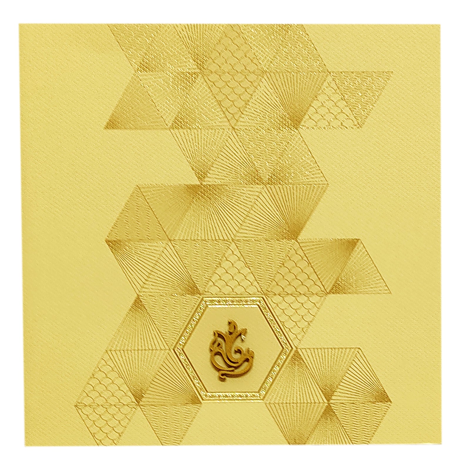 Cream Geometric Design Invitation Card-KRC29492