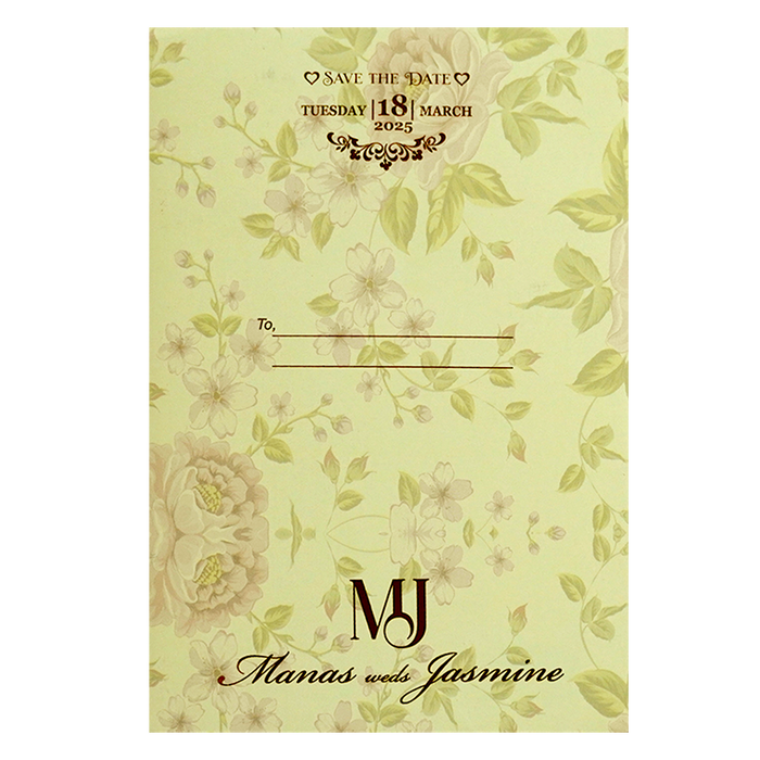 Light Pastel Yellow Marriage Card-King of Cards