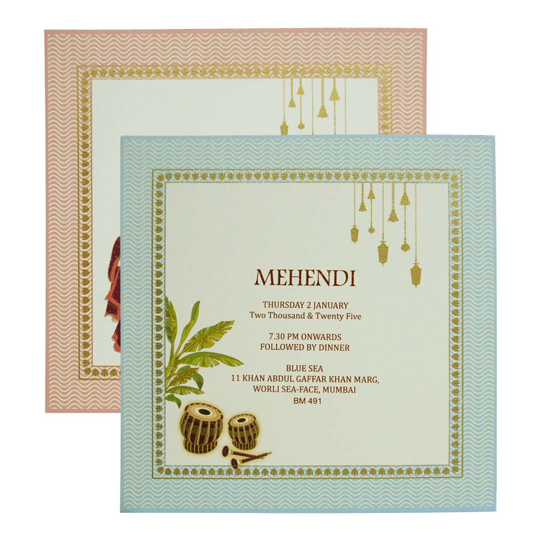Cream Ganesha Wedding Card Design-KBM04910