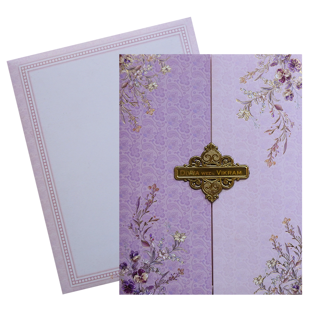 Pastel Pink Floral Wedding Card-KNKJ1139