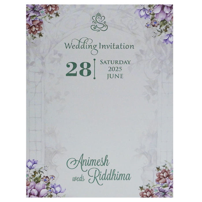 Ivory Grey Padded Invitation-King of Cards