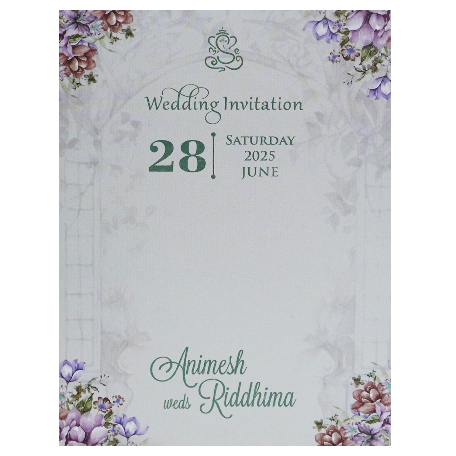 Ivory Grey Padded Invitation-KVN07070