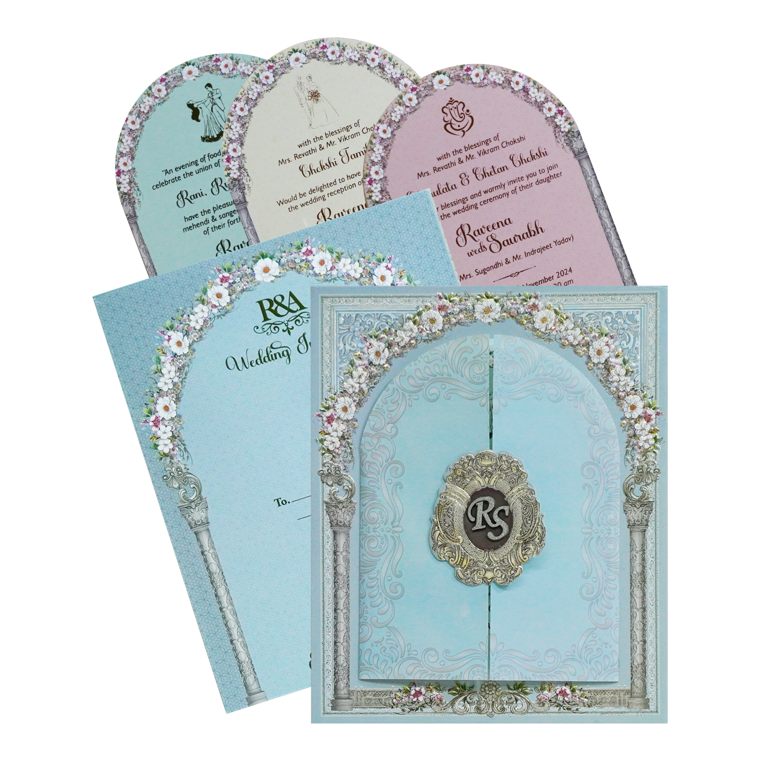 Celebrate in style with customized Bluish Grey Tracing Sheet Invitation Order now! ?WhatsApp Support ?Express Delivery.