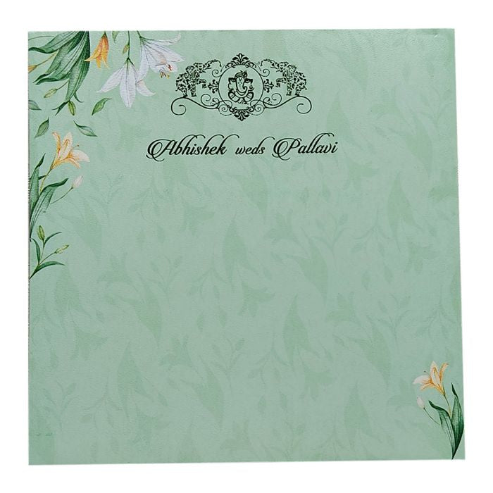 Soft Green Single Sheet Invitation-King of Cards