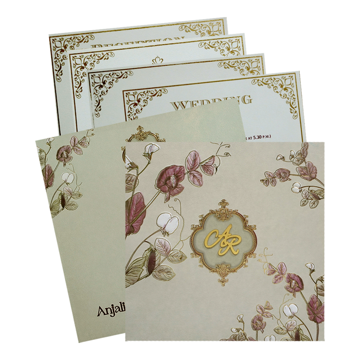 Light Grey Pattern Wedding Card-King of Cards