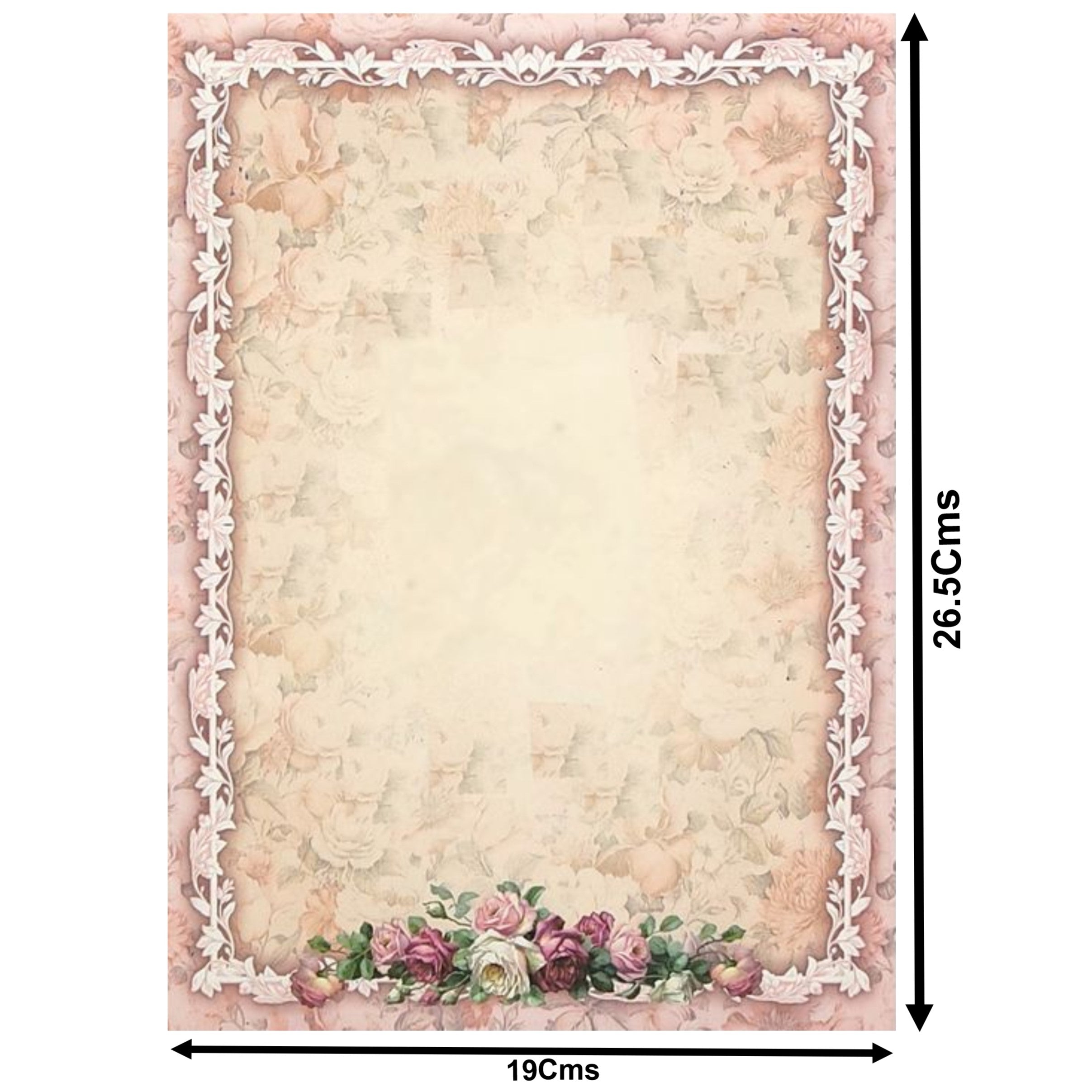 Cream Pink Floral Wedding Card - KNCP254P