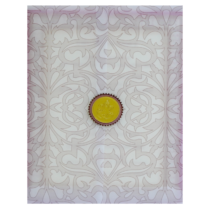 Cream Tracing Sheet Wedding Card-King of Cards