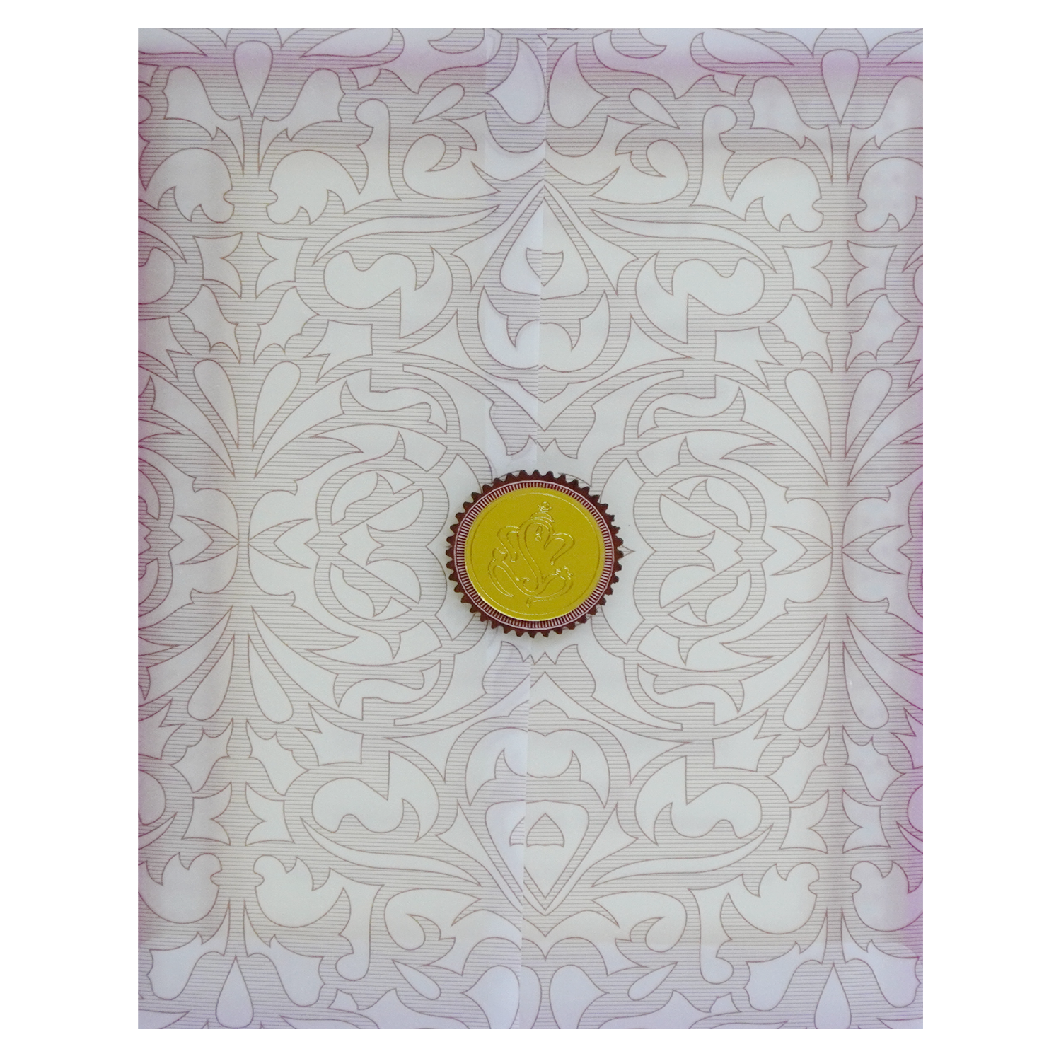 Cream Tracing Sheet Wedding Card-KRC30160