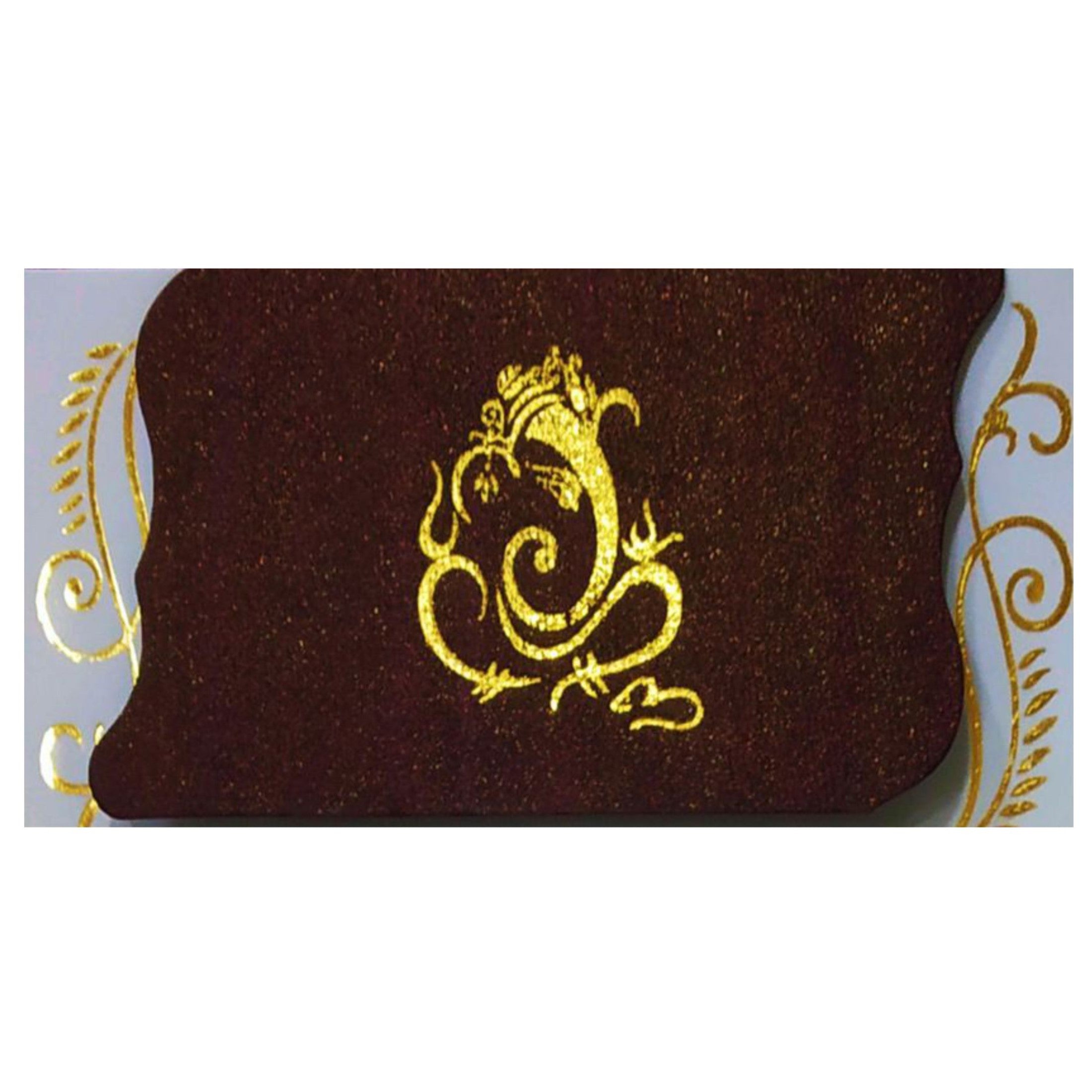 Brown Gold Ganesha Invitation Card