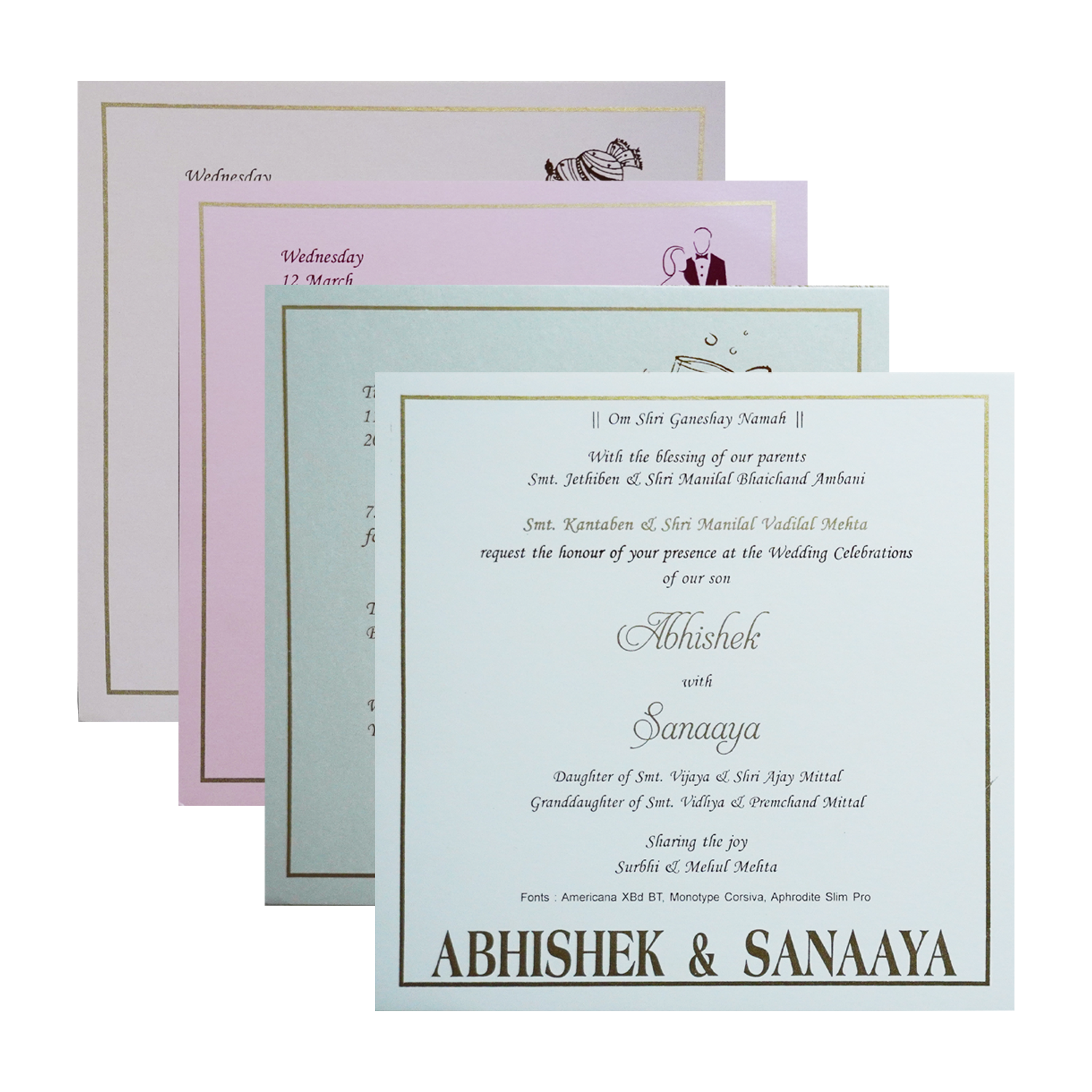 Mint Green Wedding Card-KRC30342