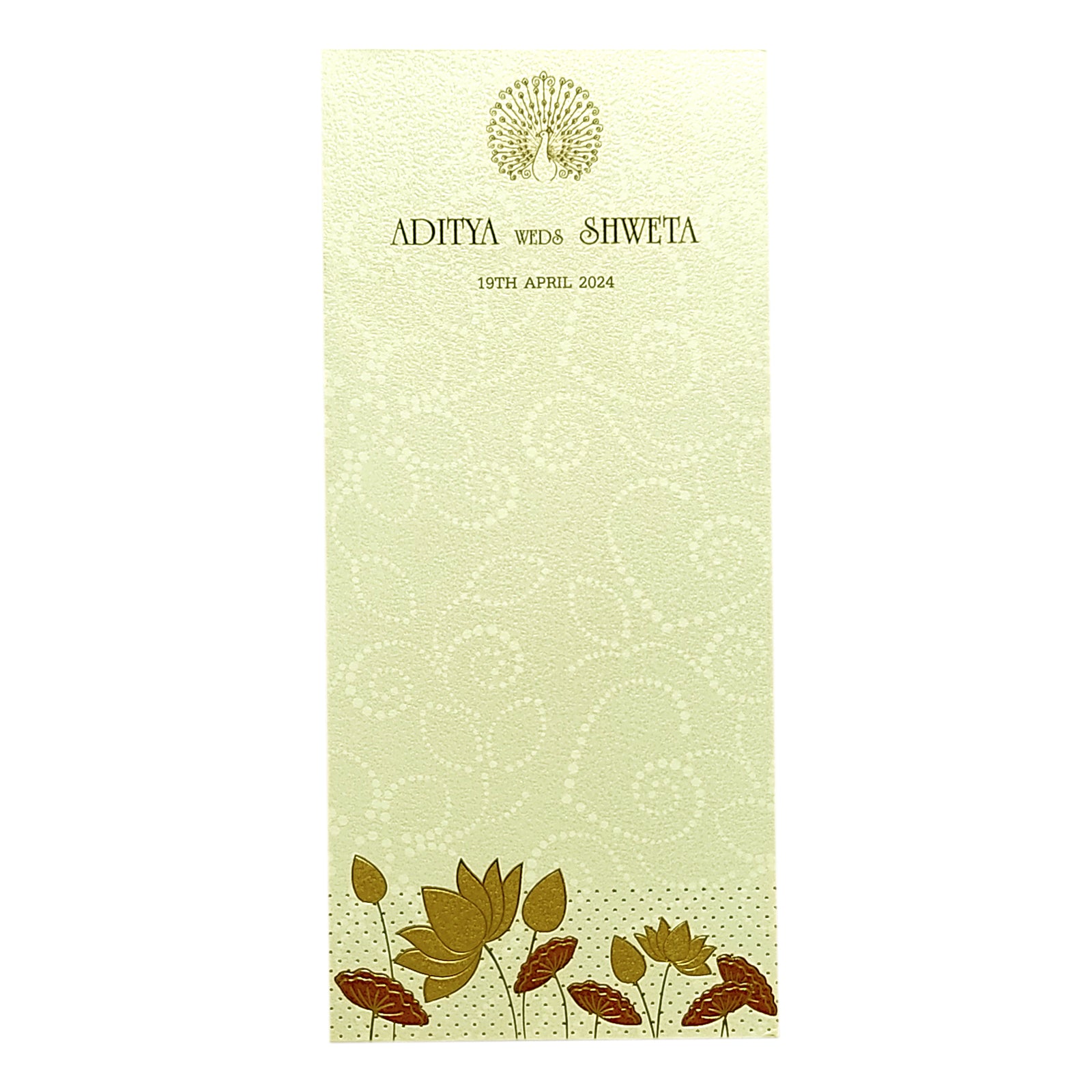 White Floral Single Sheet Invitation Card-KRCS5172