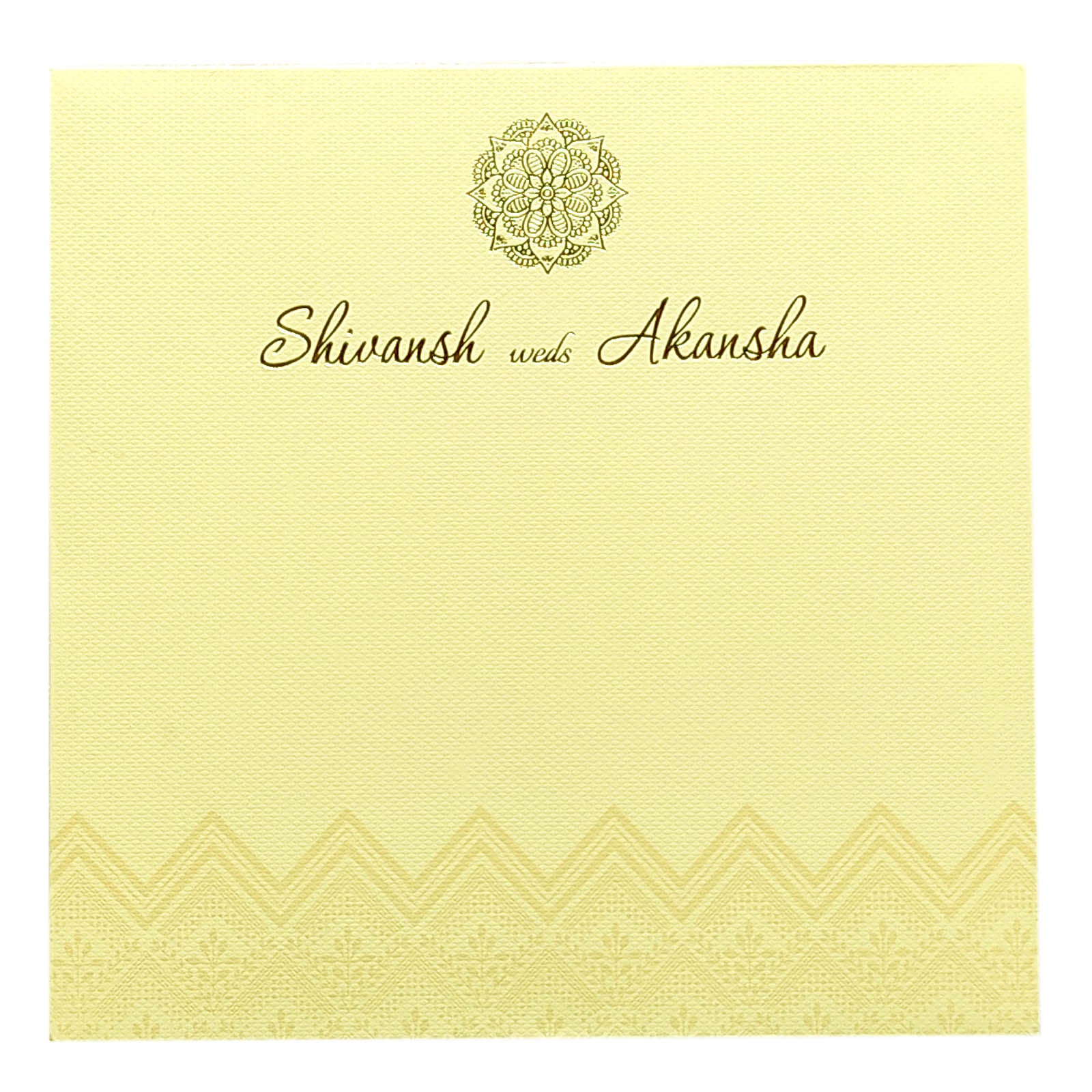 Cream Embossed Design Invitation Card-KRC29511