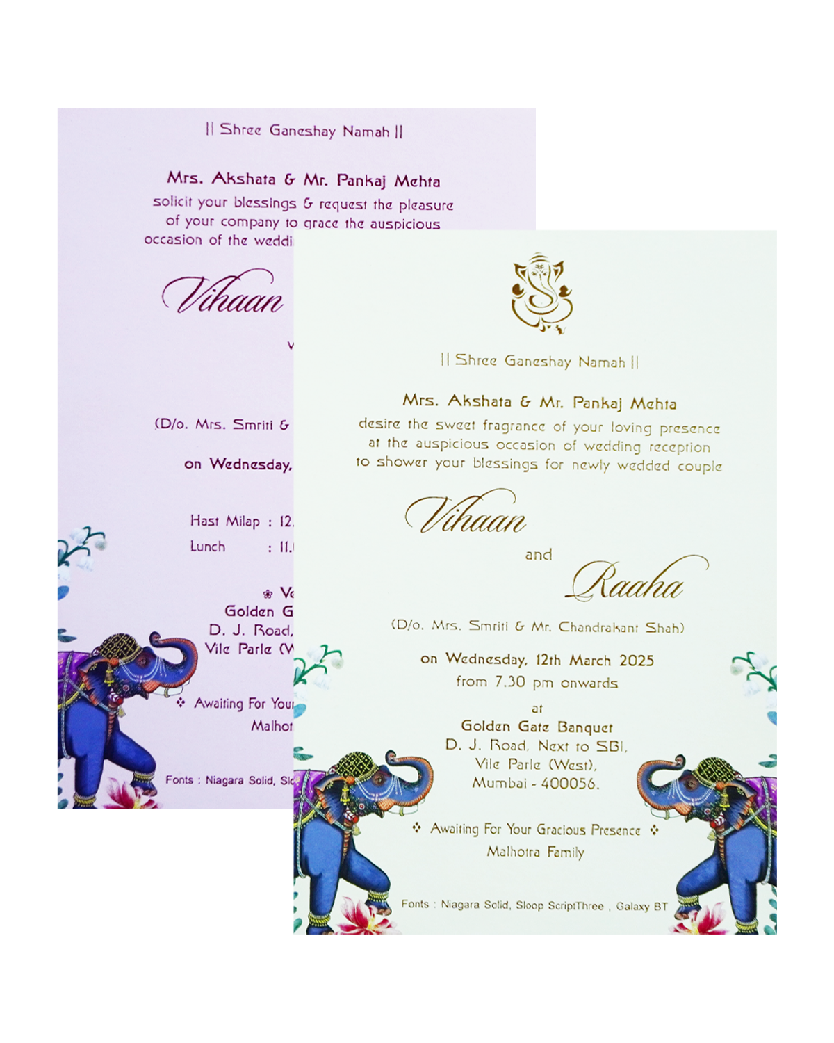 Light Green Door Invitation Card-KRC30660