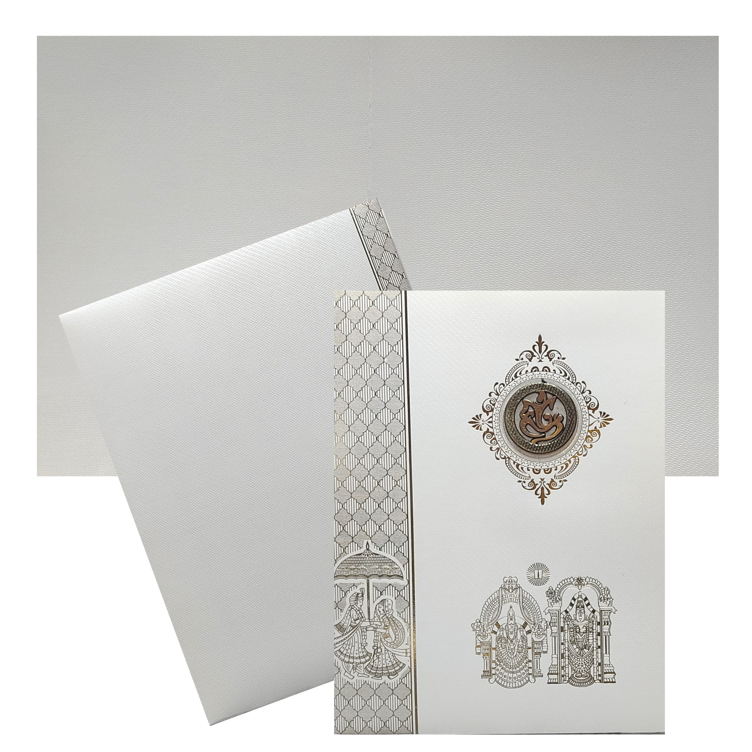White Balaji Padmavathi Wedding Card-KNWT5024