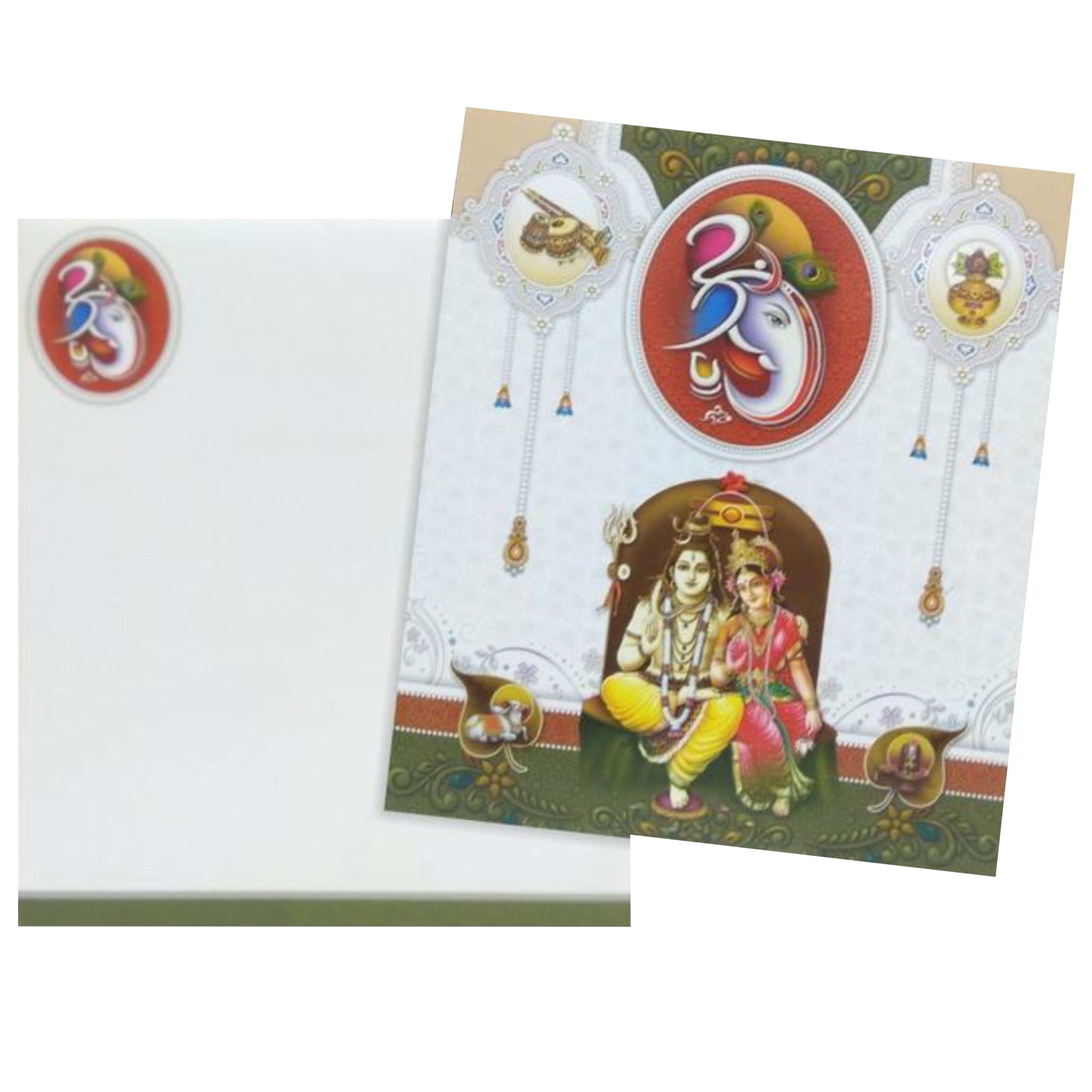 White Shiva Parvathi Invitation-KNK2833