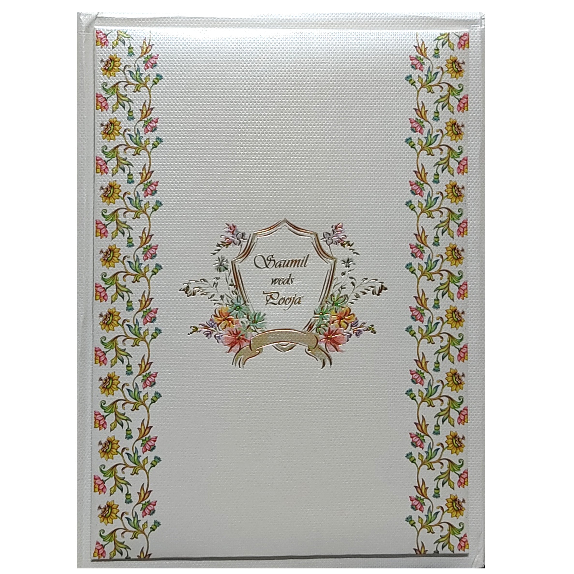 Grey Floral Foil Invitation Card-KRC29820