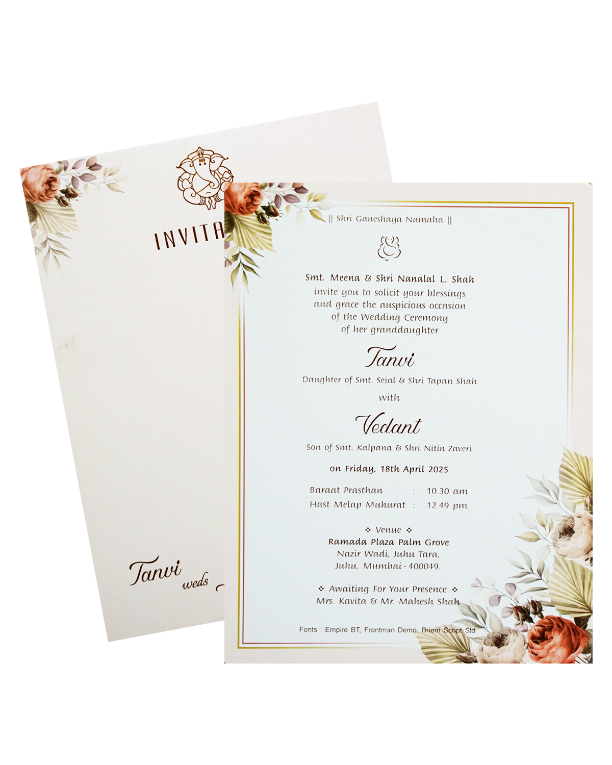 Cream Single Sheet Invitation-King of Cards