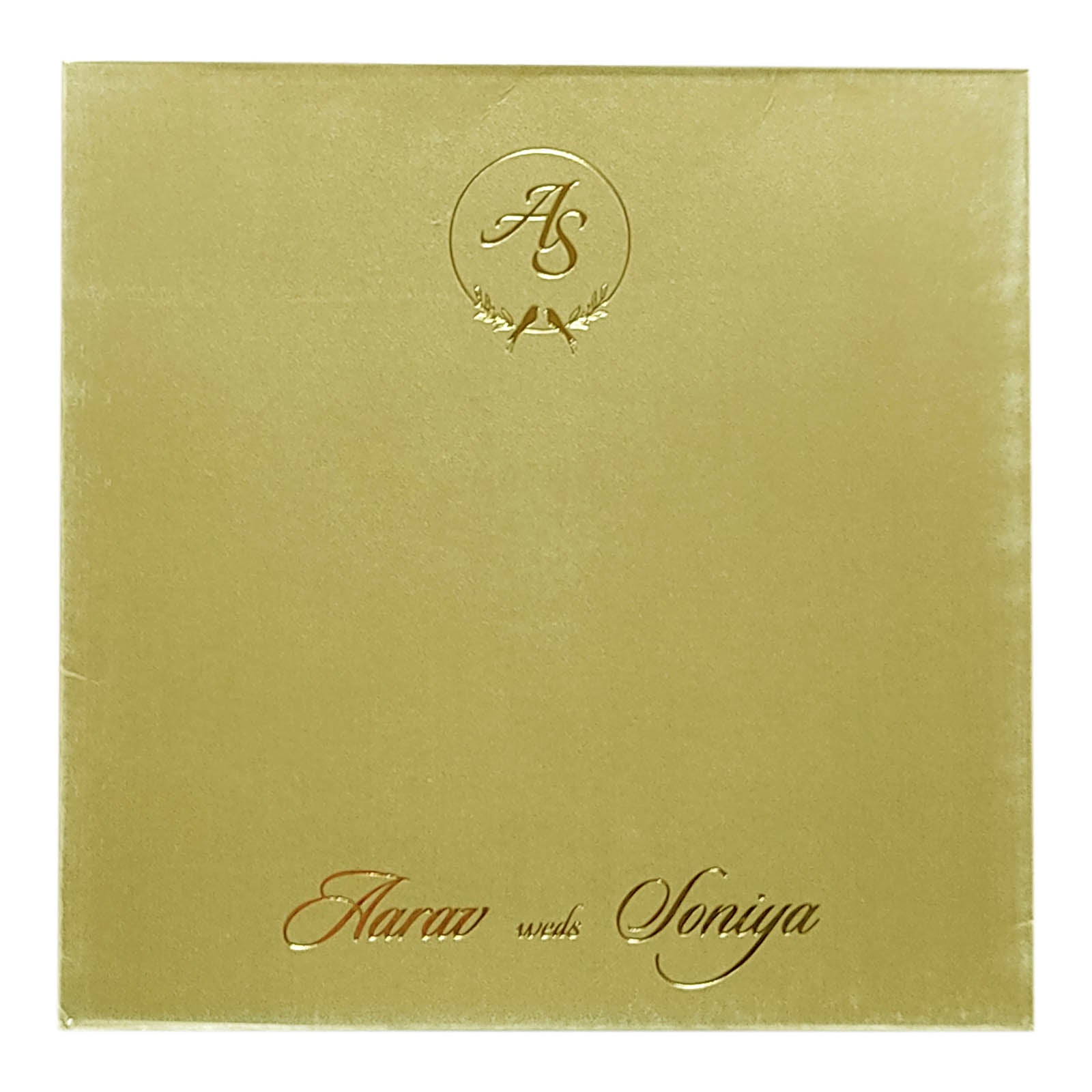 Cream Floral Tracing Invitation Card-KRC29020