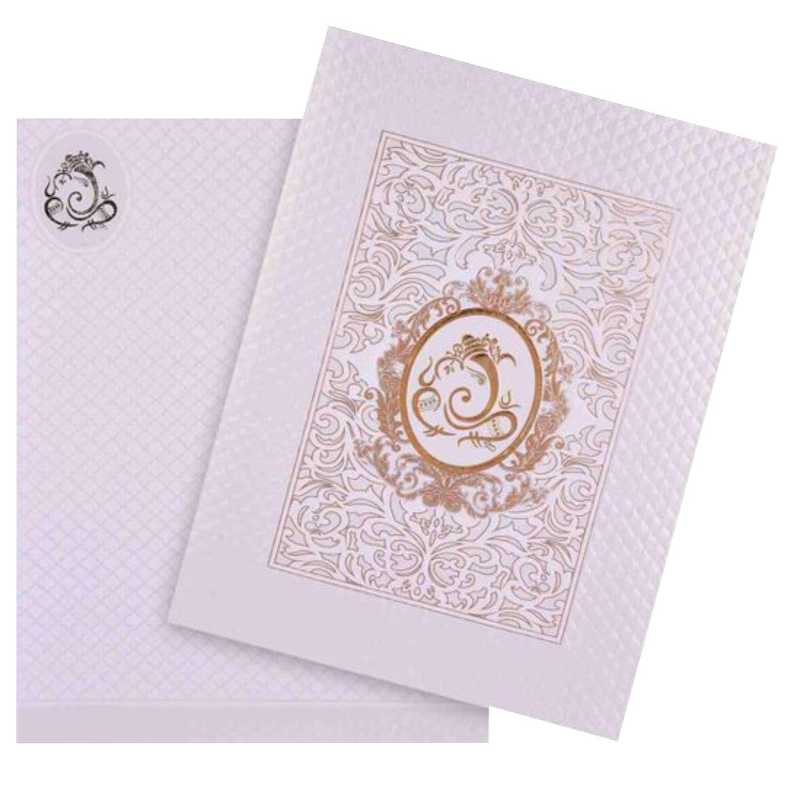 Beautiful Gold Foiling Ganesha Wedding Card - KNK40020